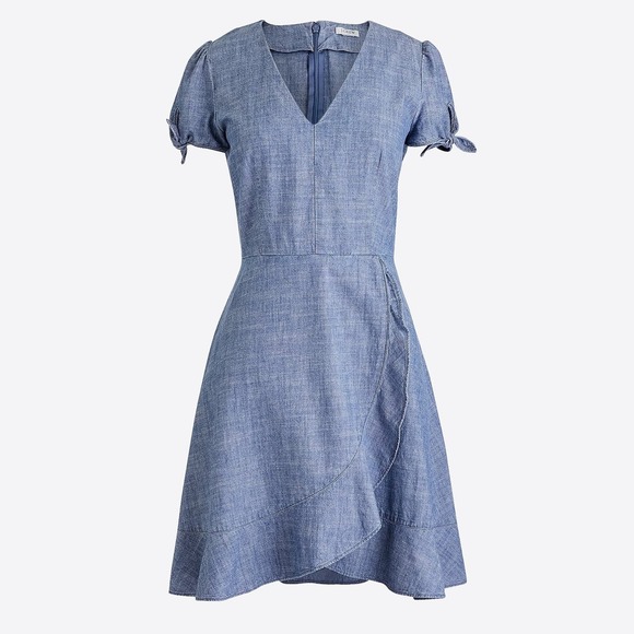 J.Crew Dresses & Skirts - J. Crew Chambray faux-wrap Dress